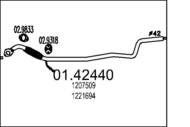 01.42440 MTS - Rura wydechowa środkowa MTS FIESTA 1,3 8V 01-