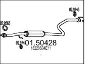 01.50428 MTS - Tłumik środkowy MTS CIVIC 1,5/1,6 EJ9