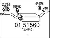 01.51560 MTS - Tłumik środkowy MTS FORD FOCUS II/C-MAX 2.0 TDCi