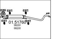 01.51760 MTS - Tłumik środkowy MTS ASTRA H 1.8 16V