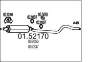 01.52170 MTS - Tłumik środkowy MTS KADETT E 1,2 84-85 HB