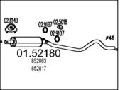 01.52180 MTS - Tłumik środkowy MTS KADETT E 1,2-2,0 84-91