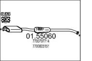 01.55060 MTS - Tłumik środkowy MTS CLIO 1.8
