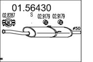 01.56430 MTS - Tłumik środkowy MTS ESPACE III 2,016V