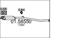 01.58550 MTS - Tłumik środkowy MTS P205 1.6