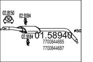 01.58940 MTS - Tłumik środkowy MTS MEGANE 1,9d/2,0