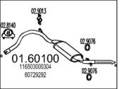 01.60100 MTS - Tłumik końcowy MTS GIULIETTA 1.3