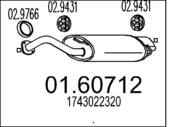 01.60712 MTS - Tłumik końcowy MTS TOYOTA COROLLA 1.4 16V