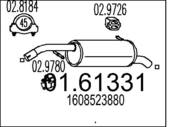 01.61331 MTS - Tłumik końcowy MTS PEUGEOT 208 1.0