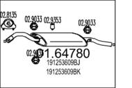 01.64780 MTS - Tłumik końcowy MTS GOLF II 1,1-1,3