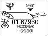 01.67960 MTS - Tłumik końcowy MTS GOLF III 2,0GTI 2 rury końcowe