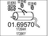 01.69570 MTS - Tłumik końcowy MTS BERLINGO/PARTNER 1,1-1,9D/XANTIA 1,9TD