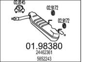01.98380 MTS - Tłumik końcowy MTS /skorupowy/ VECTRA C KODBI 1,8 16V