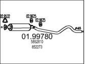 01.99780 MTS - Tłumik środkowy MTS KADETT E 1,3 KAT