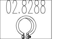 02.8288 MTS - Obejma rury MTS 70mm PSA