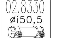 02.8330 MTS - Łącznik rur MTS 50.5mm/120mm