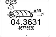 04.3631 MTS - Katalizator MTS BRAVO 1.2 16V
