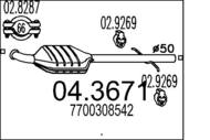 04.3671 MTS - Katalizator MTS KANGOO 1.9 D