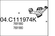 04.C111974K MTS - Kolektor wydechowy MTS /żeliwny/ FIAT/LANCIA