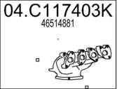 04.C117403K MTS - Kolektor wydechowy MTS /żeliwny/ FIAT