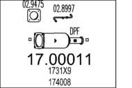 17.00011 MTS - Filtr cząstek stałych DPF MTS C8/P807 2,0/2,2HDI ULYSSE 2,0/2,2JTD