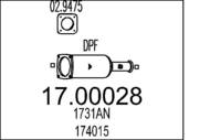 17.00028 MTS - Filtr cząstek stałych DPF MTS C4/P307 2,0HDI 04-