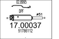 17.00037 MTS - Filtr cząstek stałych DPF MTS BRAVO 1,9MJTD