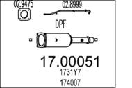 17.00051 MTS - Filtr cząstek stałych DPF MTS P307 2,0HDI