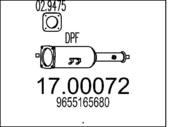 17.00072 MTS - Filtr cząstek stałych DPF MTS P807/ULYSSE 2,0HDI PHEDRA 2,0JTD