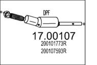 17.00107 MTS - Filtr cząstek stałych DPF MTS MEGANE III 1,5DCI