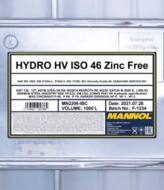 MN2206-IBC - Olej HV 46 MANNOL 1000L /hydrauliczny/ ISO 46 Zinc Free/ISO Viscosity Grade 46/SAE MS 1004/ISO 111