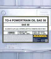 MN2603-IBC - Olej MANNOL TO-4 Powertrain Oil SAE 50 20L ALLISON C4 (off-road)/CATERPILLAR TO-4/ KOMATSU KES 07.86
