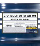 MN2701-60 - Olej MANNOL UTTO WB 101 60L API GL-4/DIN 51524-2/VOLVO VCE WB 101/97303/ALLISON C4/JOHN