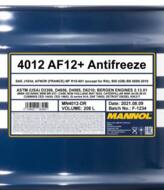 MN4012-DR - Płyn chłodniczy MANNOL AF12 G12 208l /różowy/ płyn gotowy do użycia -40st.
