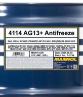 MN4114-DR - Płyn chłodniczy-konc.MANNOL AG13+ 208l ADVANCED Antifreeze 1l /żółty/