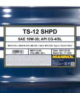 MN7112-60 - Olej 10W30 MANNOL TS-12 SHPD 60L ACEA E7,A3/B4/API CI-4 Plus/CI-4/CH-4/SL/JASO DH-1/MB 228.3