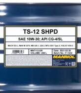 MN7112-DR - Olej 10W30 MANNOL TS-12 SHPD 208L ACEA E7,A3/B4/API CI-4 Plus/CI-4/CH-4/SL/JASO DH-1/MB 228.3