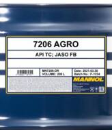 MN7206-DR - Olej 2T MANNOL AGRO API TC 208l API TC JASO FB