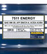MN7511-60 - Olej 5W30 MANNOL ENERGY 60L API SN/CH-4/ACEA A3/B4/VW 502.00/505.00/503.01/501.01/MB 22
