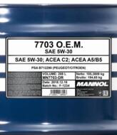 MN7703-DR - Olej 5W30 MANNOL OEM PSA A5/B5 208l ACEA C2 B71 2290 (7703)