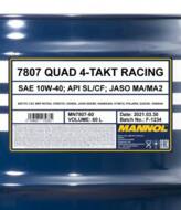 MN7807-60 - Olej 10W40 MANNOL 4T RACING QUAD 60l RACING API SL/CF JASO MA/MA2