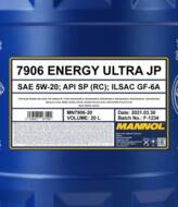 MN7906-20 - Olej 5W20 MANNOL ENERGY ULTRA JP 20L API SN ILSAC GF-5 DEXOS-1
