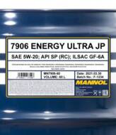 MN7906-60 - Olej 5W20 MANNOL ENERGY ULTRA JP 60L API SN ILSAC GF-5 DEXOS-1