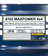 MN8102-60 - Olej przekładniowy 75W90 MANNOL BASIC 60L API GL5 SAE 75W140 MIL-L 2105D 4x4