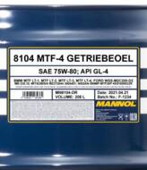 MN8104-DR - Olej przekładniowy 75W80 MANNOL MTF-4 2 08l /synBMW MTF LT-1/2/3/4 GL4 PSA B71 2330