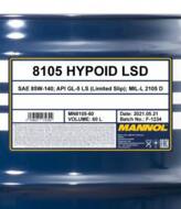 MN8105-60 - Olej przekładniowy 80W90 MANNOL HIPOID LSD 60l/mineralny/ GL5 LS MIL-L 2105 D
