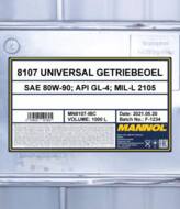 MN8107-IBC - Olej przekładniowy 80W90 MANNOL UNIWERSAL GL4 1000L /mineralny/ API GL4 MIL-L 2105