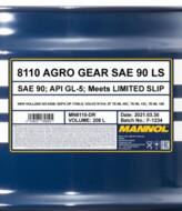 MN8110-DR - Olej MANNOL Agro Gear 90 LS 208L API GL-5 LS (Limited Slip)/NEW HOLLAND NH-520B/VOLVO 97310