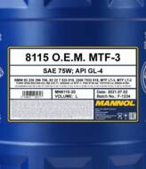 MN8115-20 - Olej MANNOL MTS-3 20L SAE 75W/API GL-4/VW-Norm G 052 171 A1/A2/G 052 178 A2/G 052