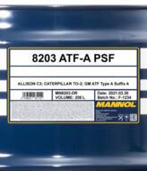 MN8203-DR - Olej ATF MANNOL ATF-A PSF 208L ALLISON C3/CATERPILLAR TO-2/GM ATF Type A Suffix A
